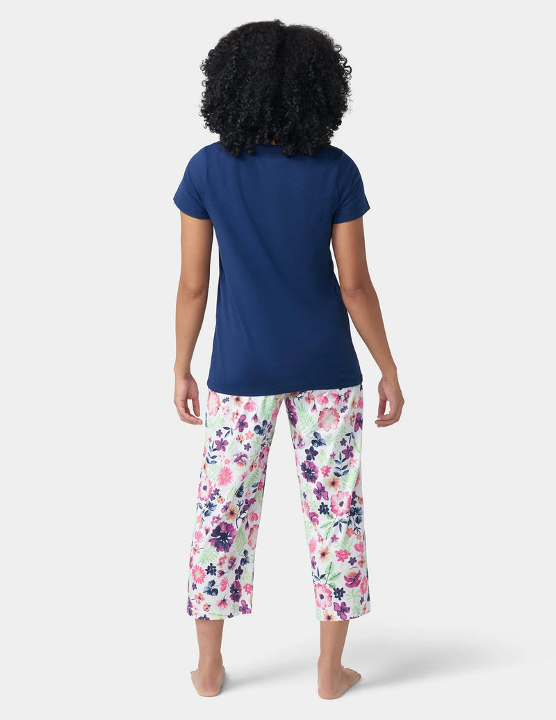 HUE 2-Piece Edible Flowers Tee and Capri Pajama Set