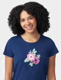 HUE 2-Piece Edible Flowers Tee and Capri Pajama Set
