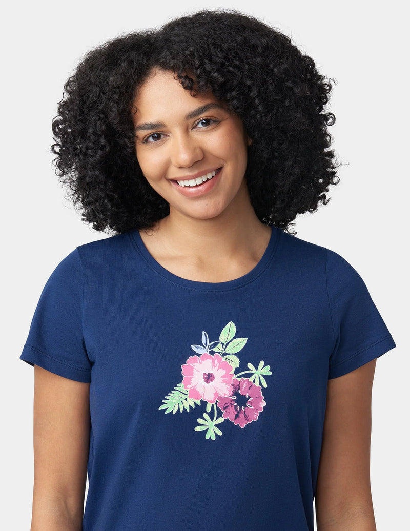 HUE 2-Piece Edible Flowers Tee and Capri Pajama Set