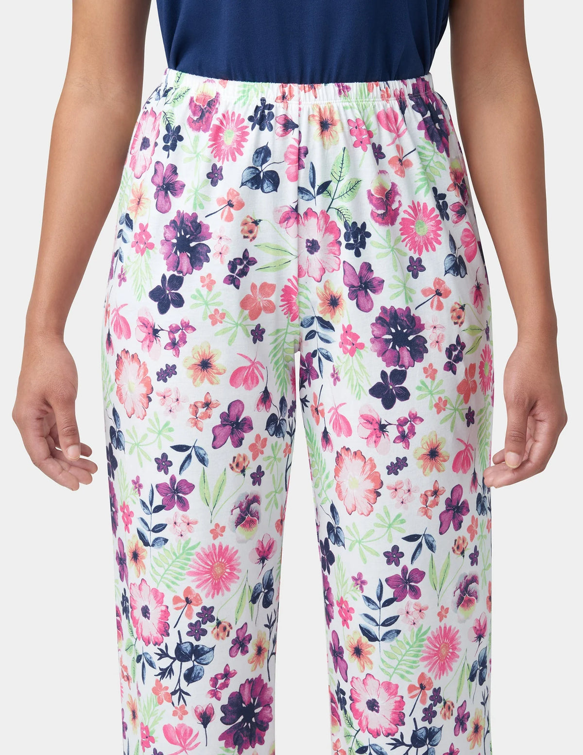 HUE 2-Piece Edible Flowers Tee and Capri Pajama Set