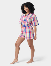 HUE Seersucker Notch Collar Short Sleeve Pajama Set
