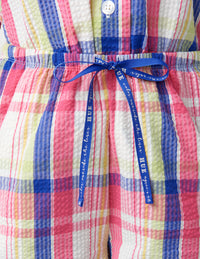 HUE Seersucker Notch Collar Short Sleeve Pajama Set