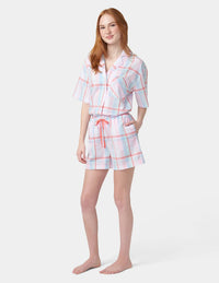 HUE Seersucker Notch Collar Short Sleeve Pajama Set