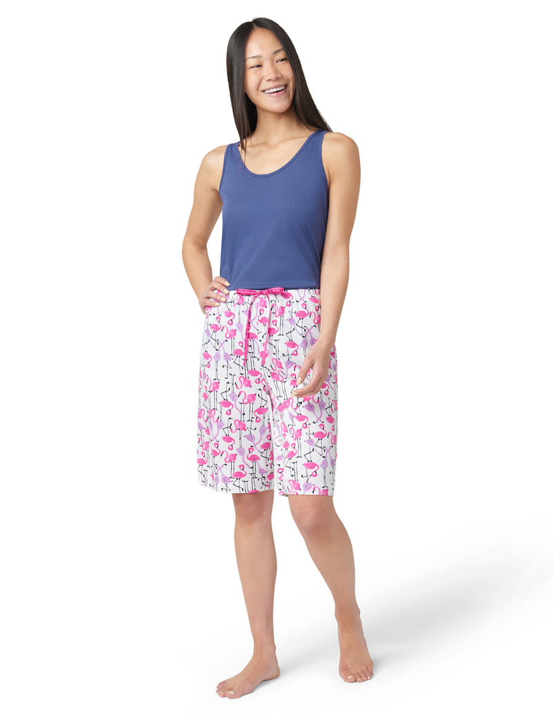 HUE Flamingo Strut Pajama Bermuda Short