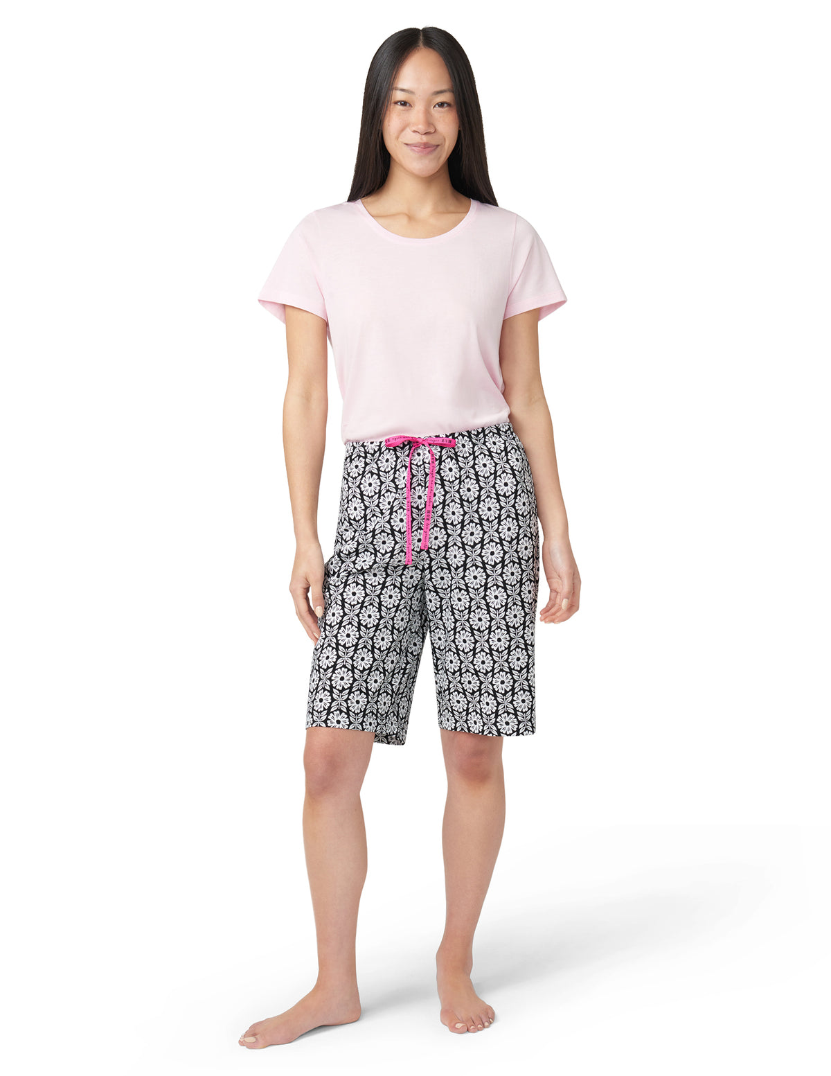 HUE Happy Fields Floral Pajama Bermuda Short