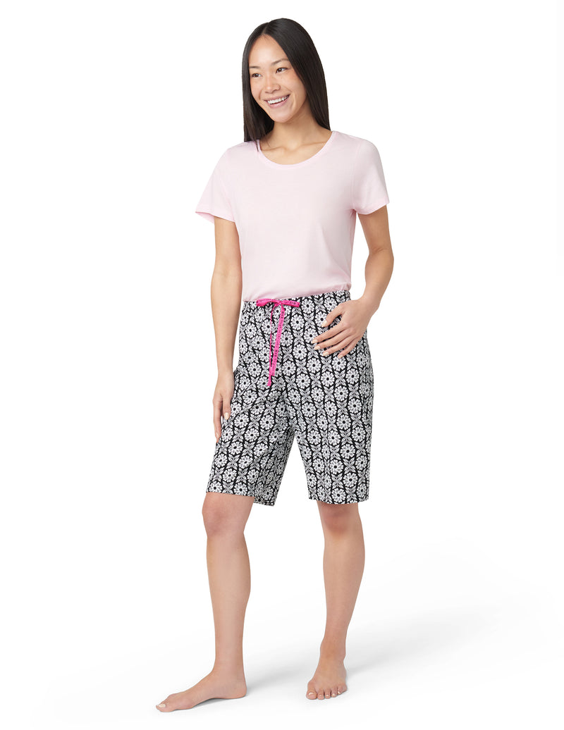 HUE Happy Fields Floral Pajama Bermuda Short
