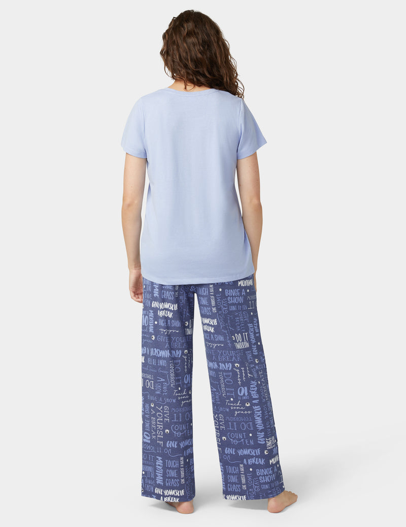 HUE Short Sleeve Embellished Pajama Set