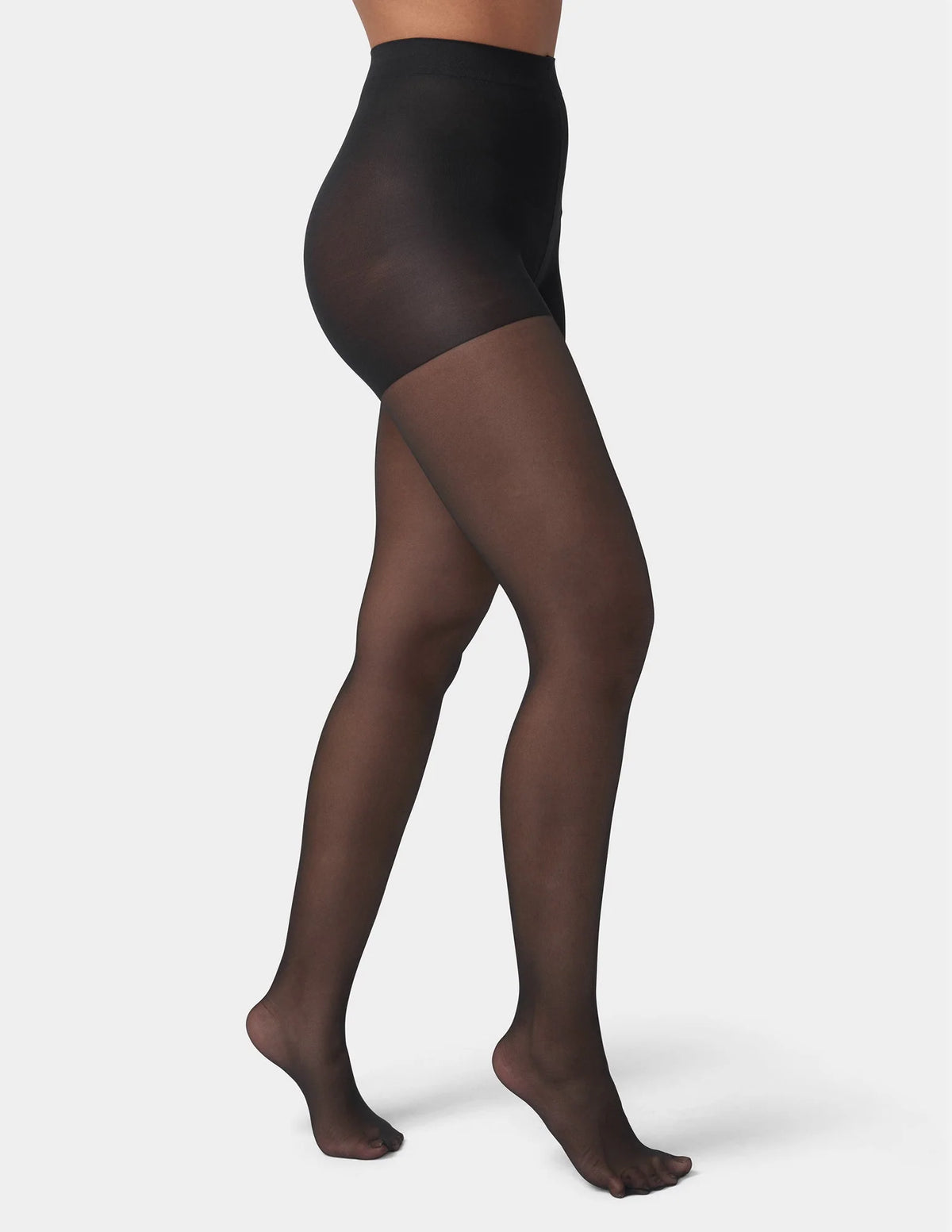 HUE So Silky Sheer Control Top with Invisible Reinforced Toe Pantyhose-12 Denier