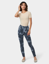 HUE Ultra Soft Blue Roses Denim Legging