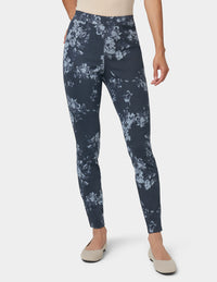 HUE Ultra Soft Blue Roses Denim Legging