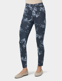 HUE Ultra Soft Blue Roses Denim Legging