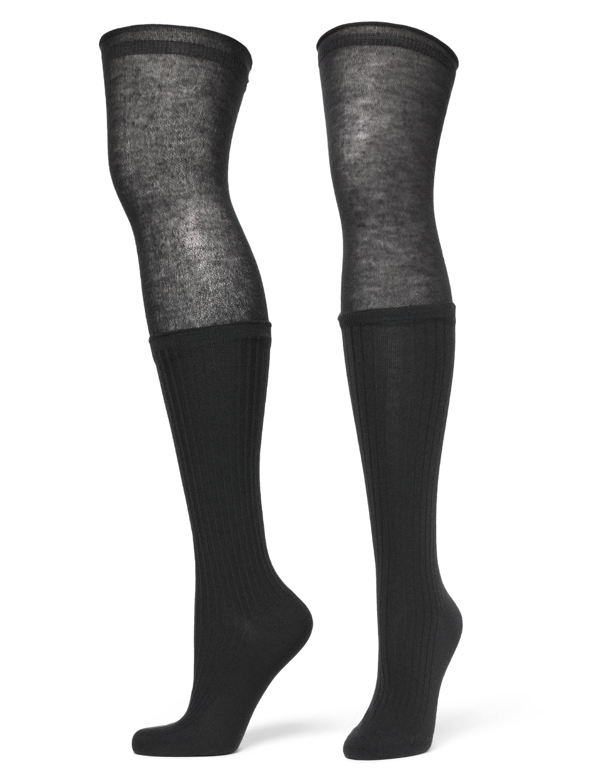 HUE Slouched Ribbed Over The Knee Sock