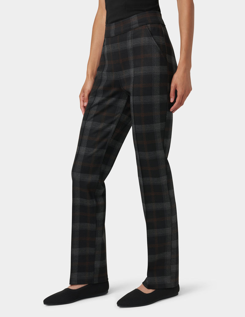 HUE Plaid Pull-On Trouser