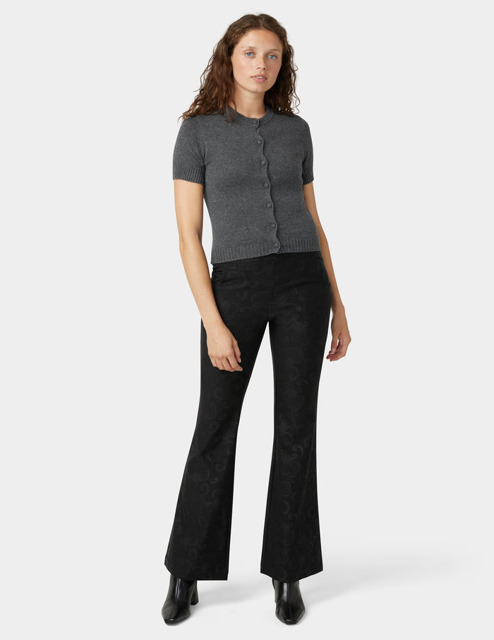 HUE Etched Floral Hi-Rise Babyboot Cut
