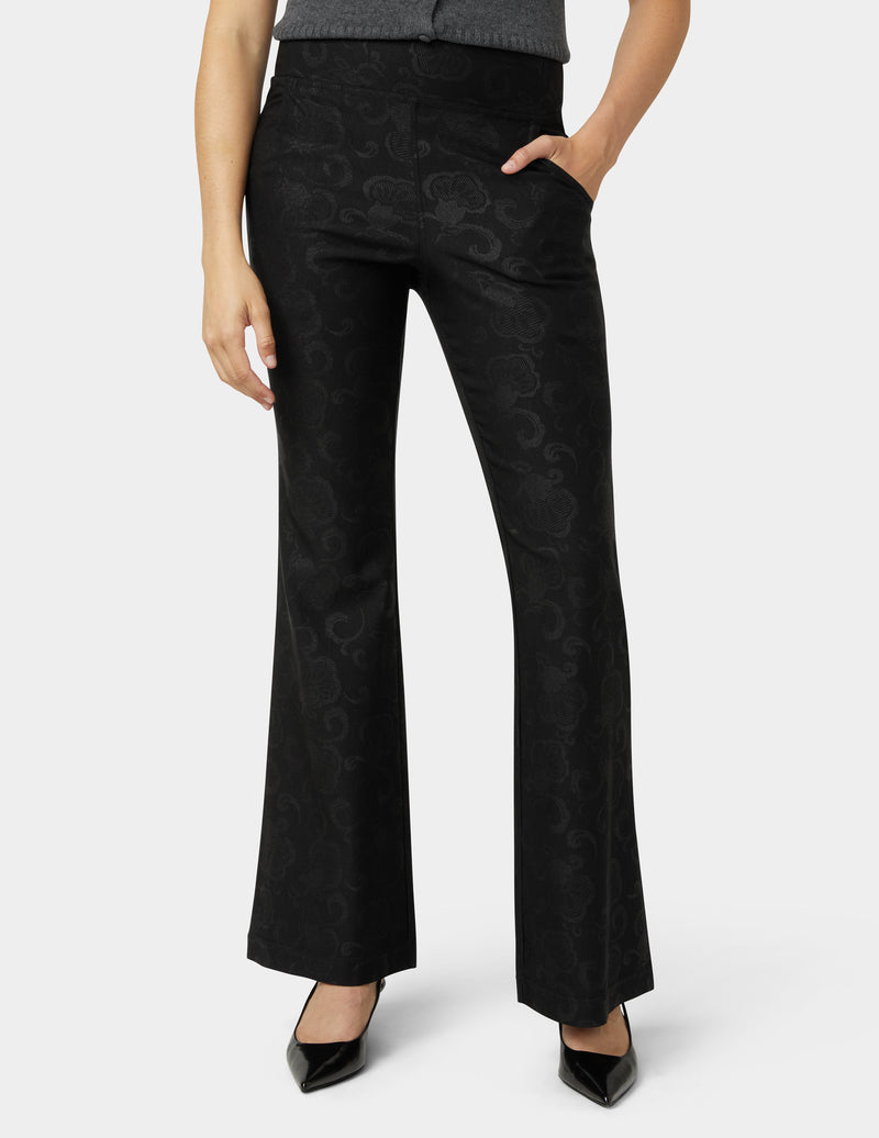 HUE Etched Floral Hi-Rise Babyboot Cut