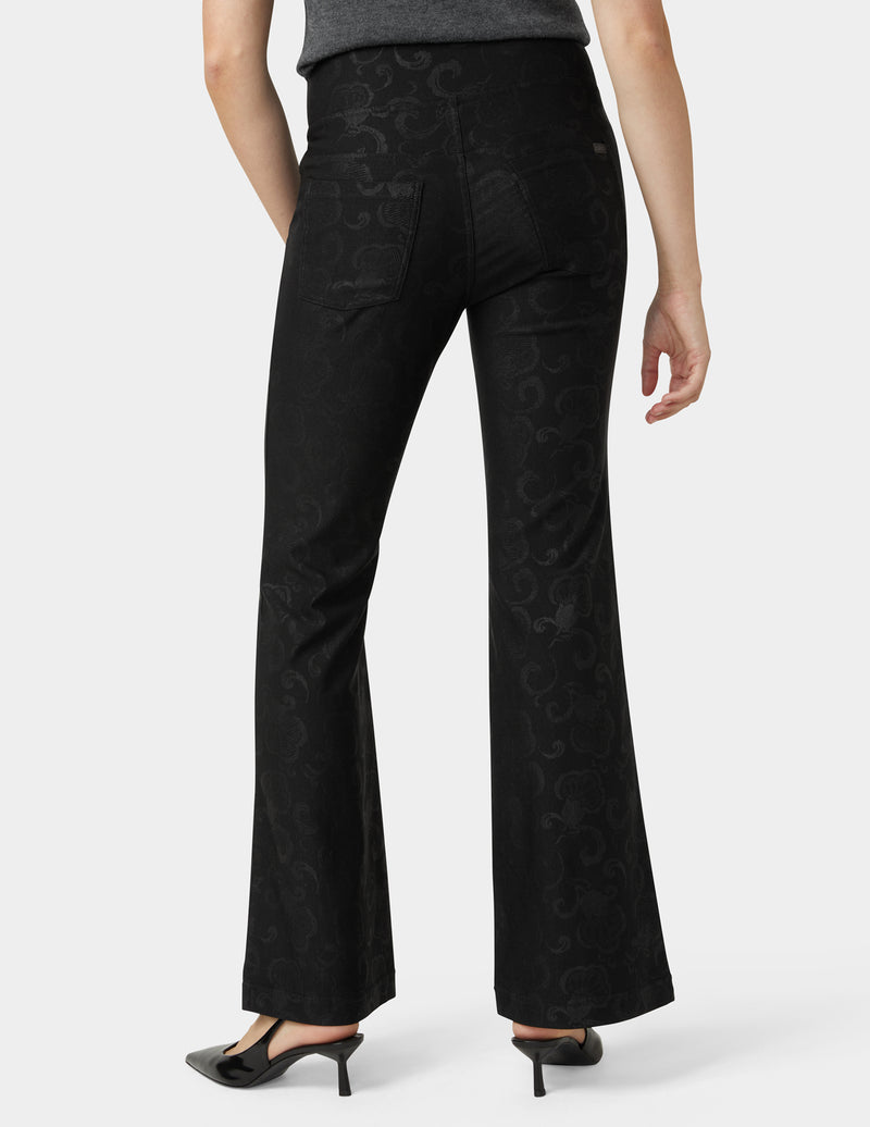 HUE Etched Floral Hi-Rise Babyboot Cut