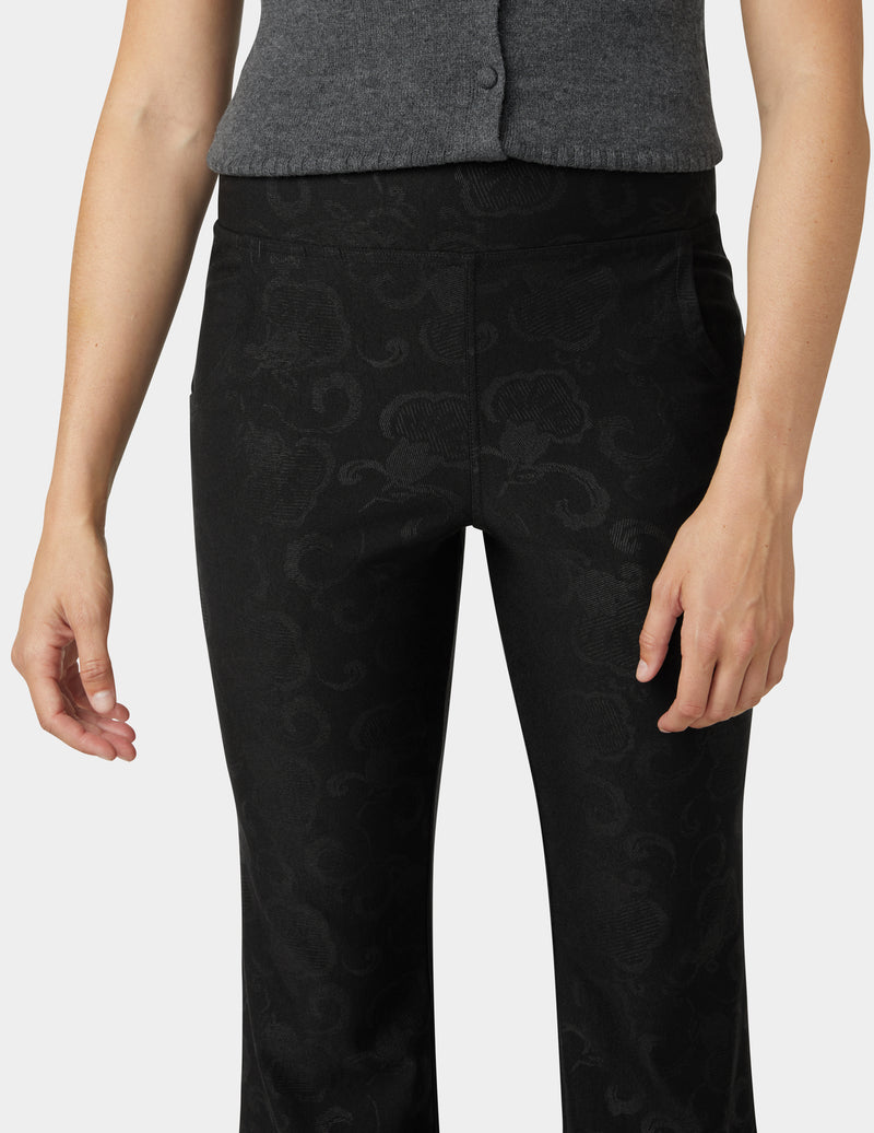 HUE Etched Floral Hi-Rise Babyboot Cut