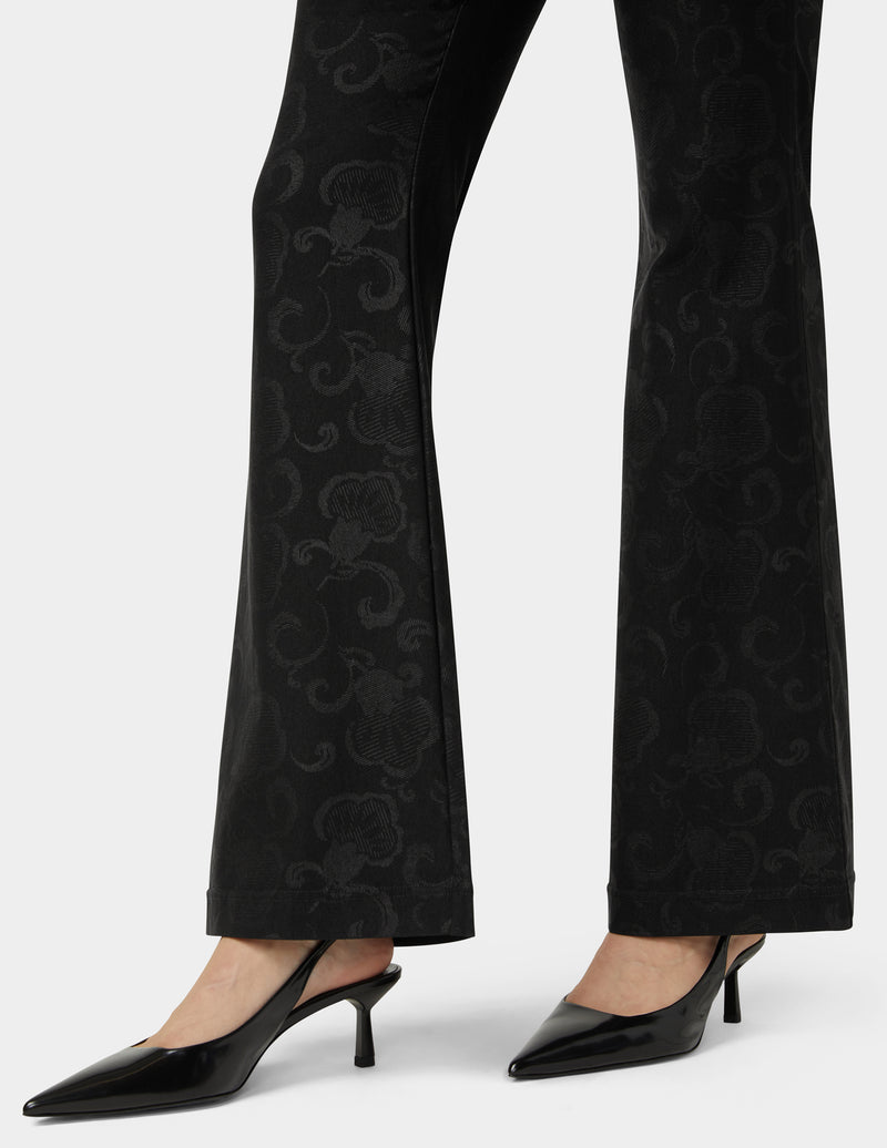 HUE Etched Floral Hi-Rise Babyboot Cut