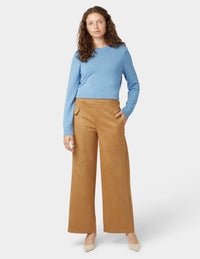HUE Faux Suede Wide Leg Pant