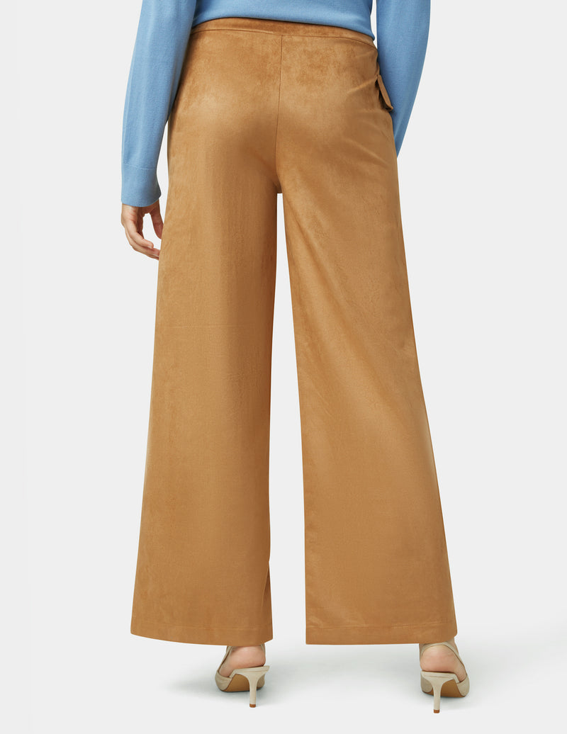 HUE Faux Suede Wide Leg Pant