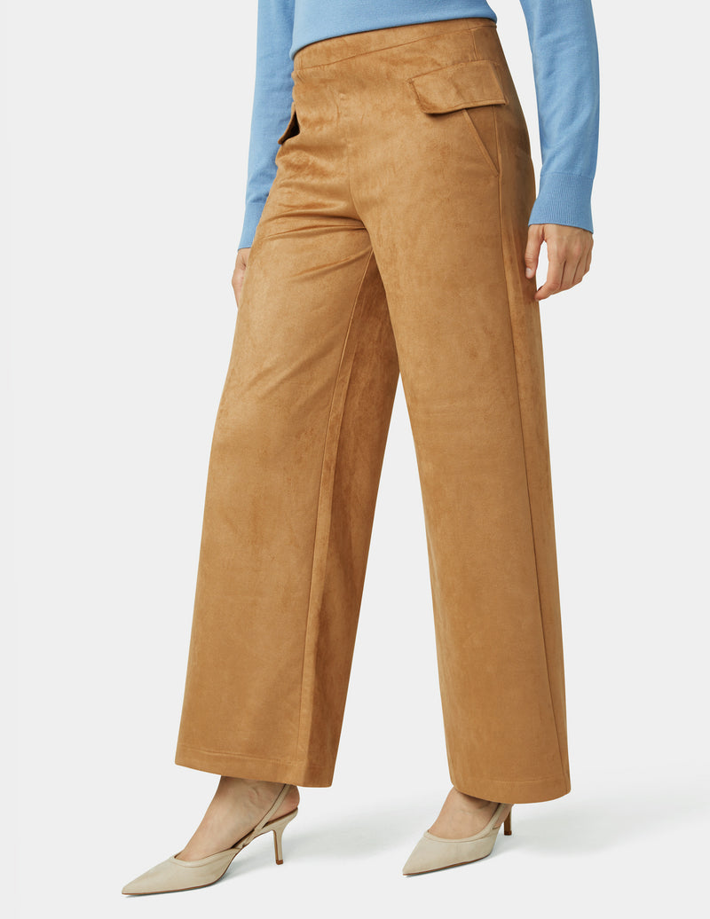 HUE Faux Suede Wide Leg Pant
