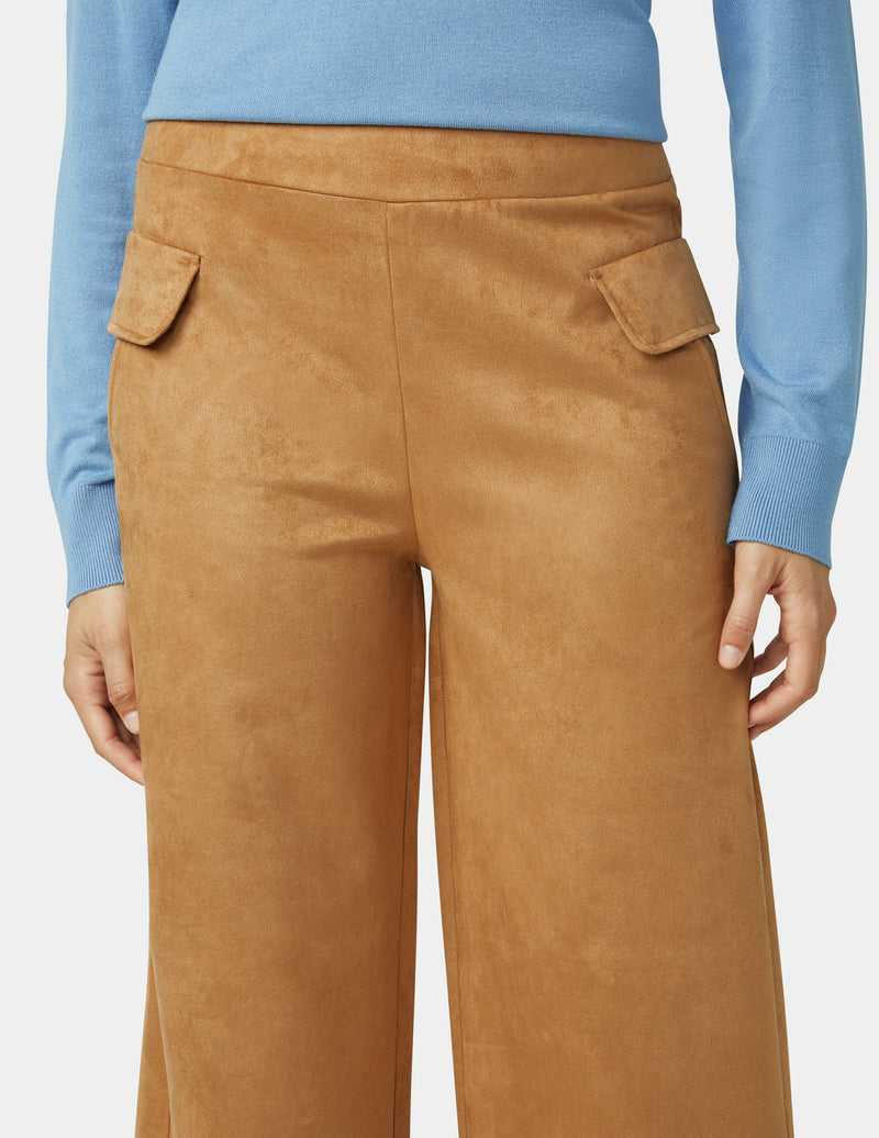 HUE Faux Suede Wide Leg Pant