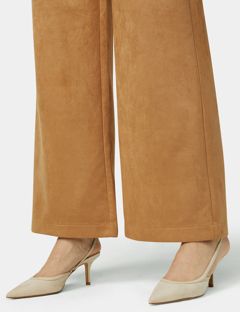 HUE Faux Suede Wide Leg Pant