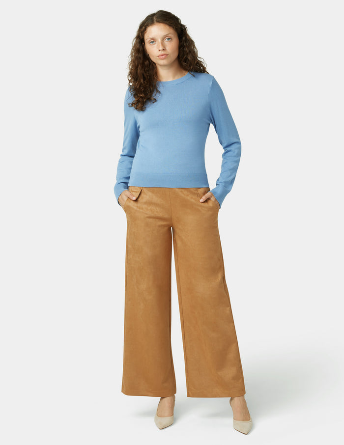 HUE Faux Suede Wide Leg Pant