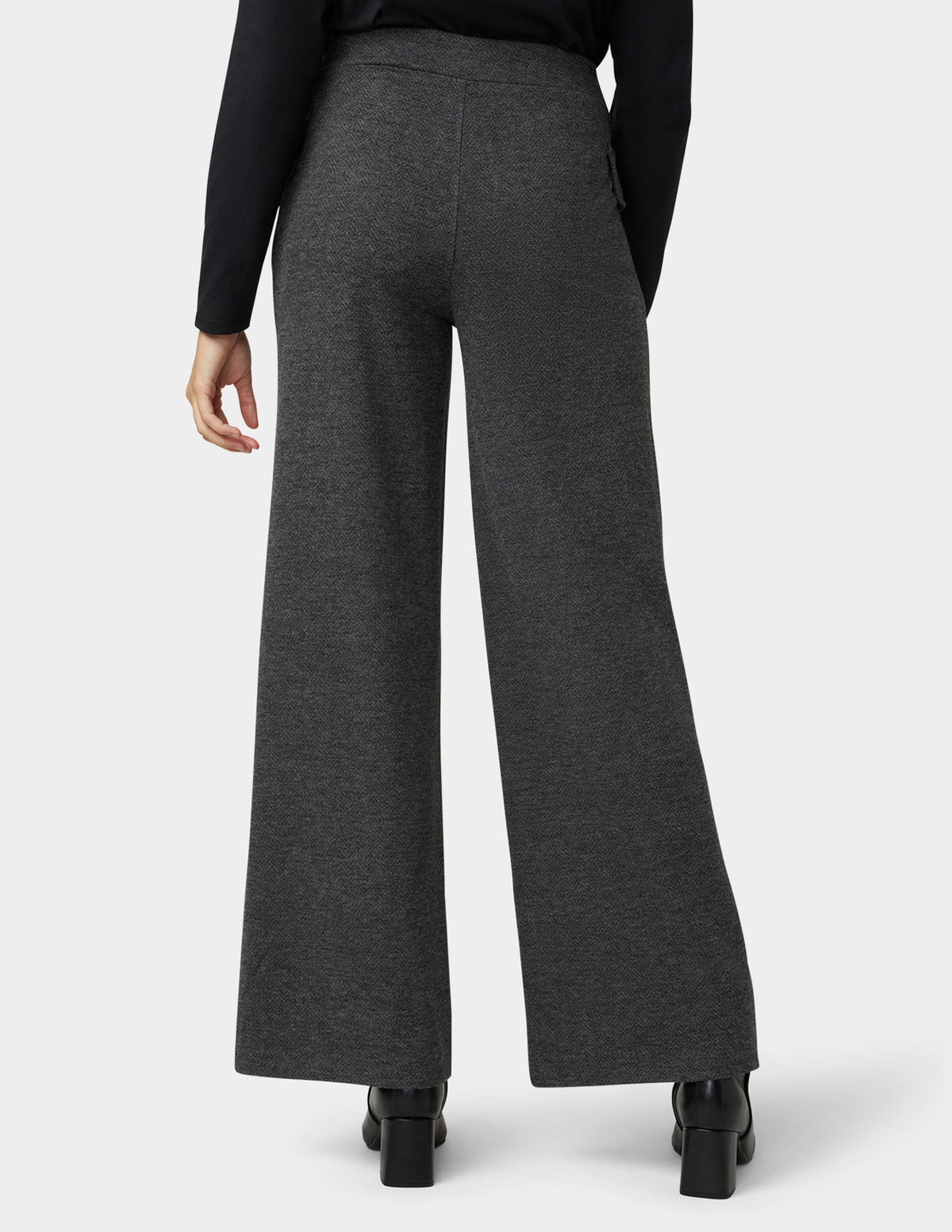 HUE Herringbone Wide Leg Pant