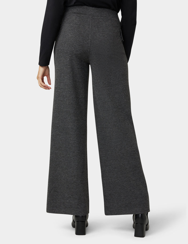 HUE Herringbone Wide Leg Pant
