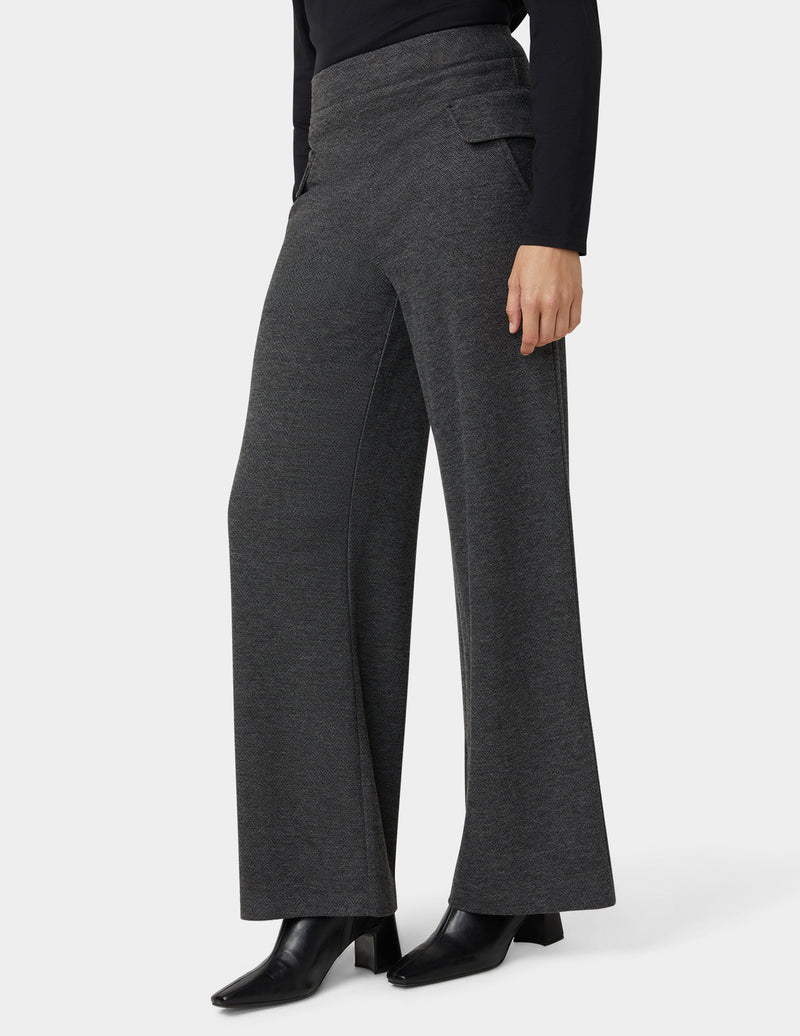 HUE Herringbone Wide Leg Pant