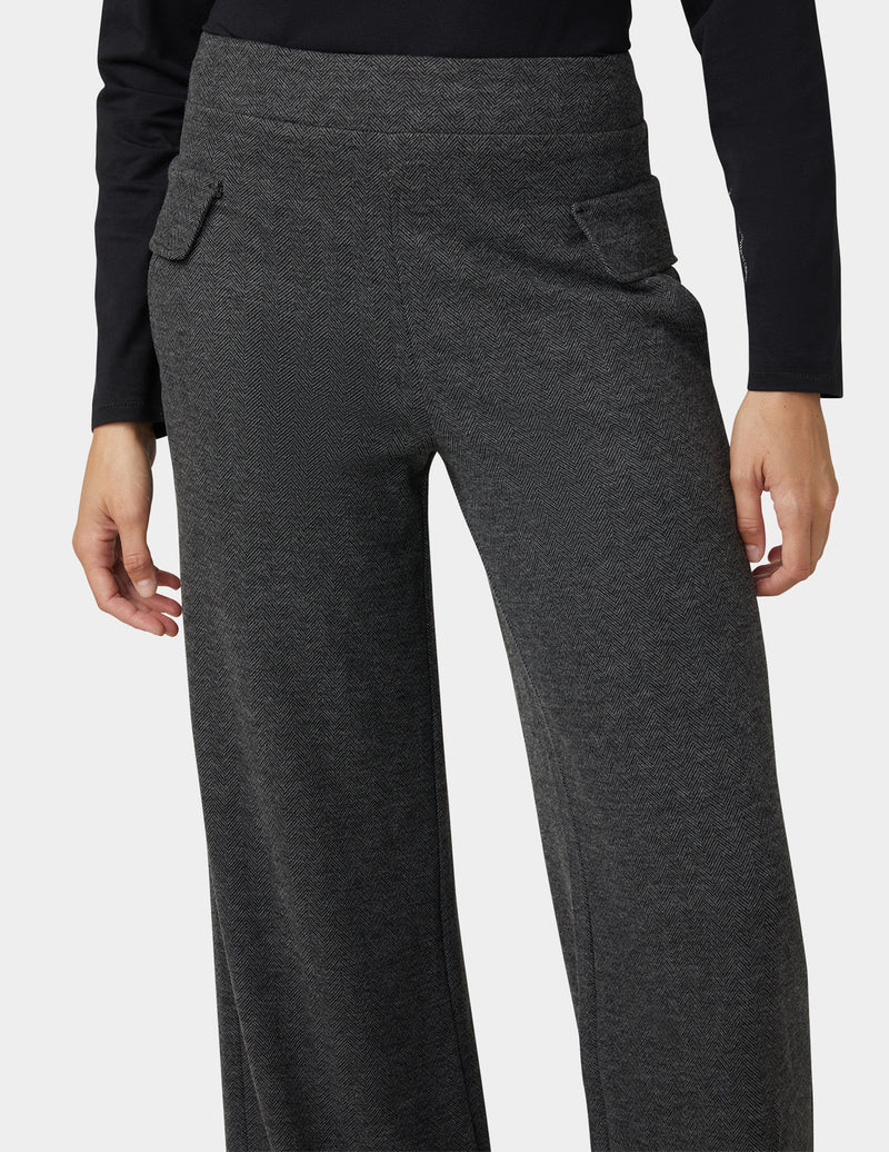 HUE Herringbone Wide Leg Pant