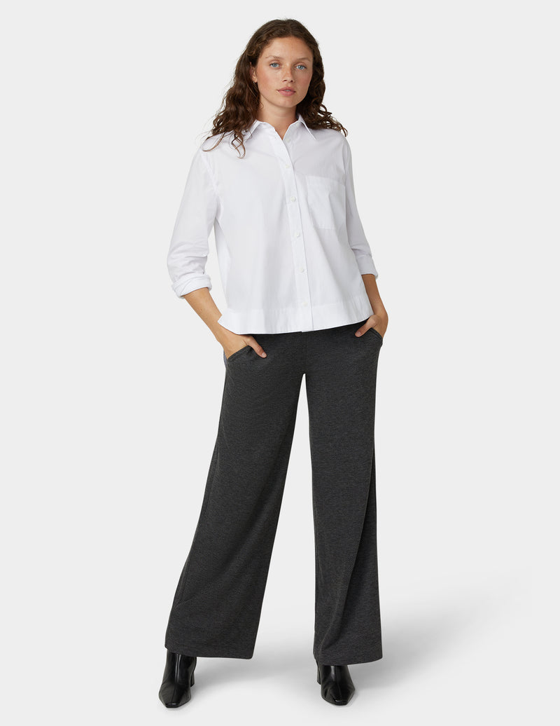 HUE Herringbone Wide Leg Pant