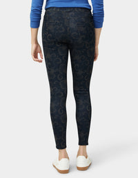 HUE Etched Floral Denim Legging