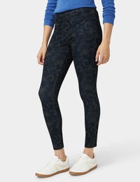HUE Etched Floral Denim Legging