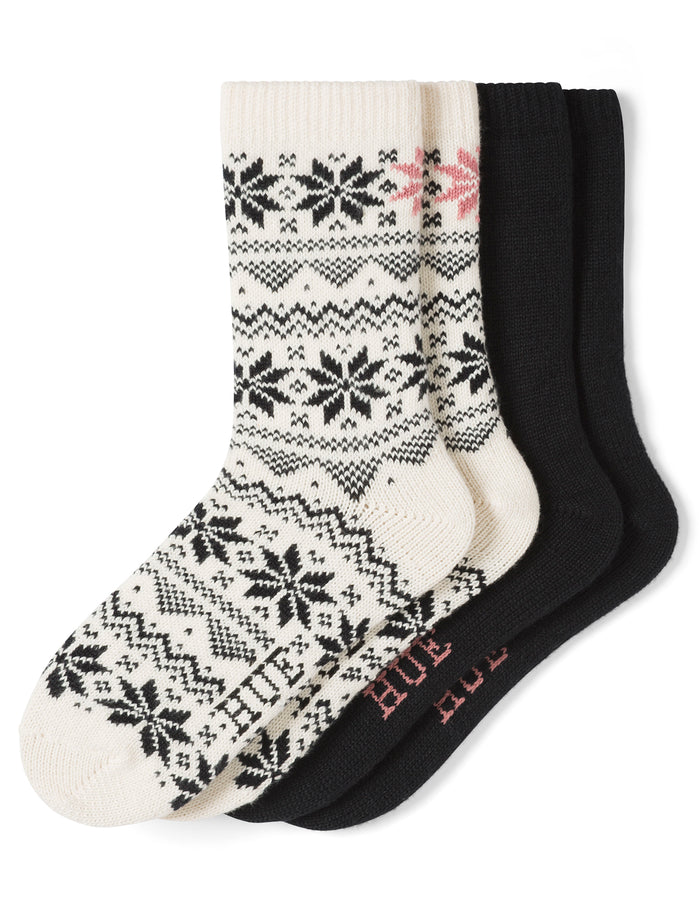 HUE Snowflake Boot Sock 2 Pair Pack