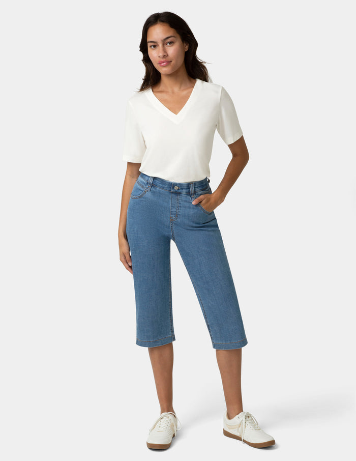 HUE Crosshatch Denim Pedal Pusher