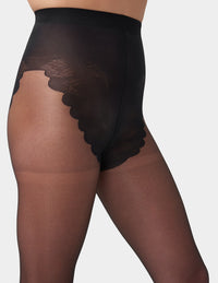 HUE French Lace Control Top Pantyhose-15 Denier