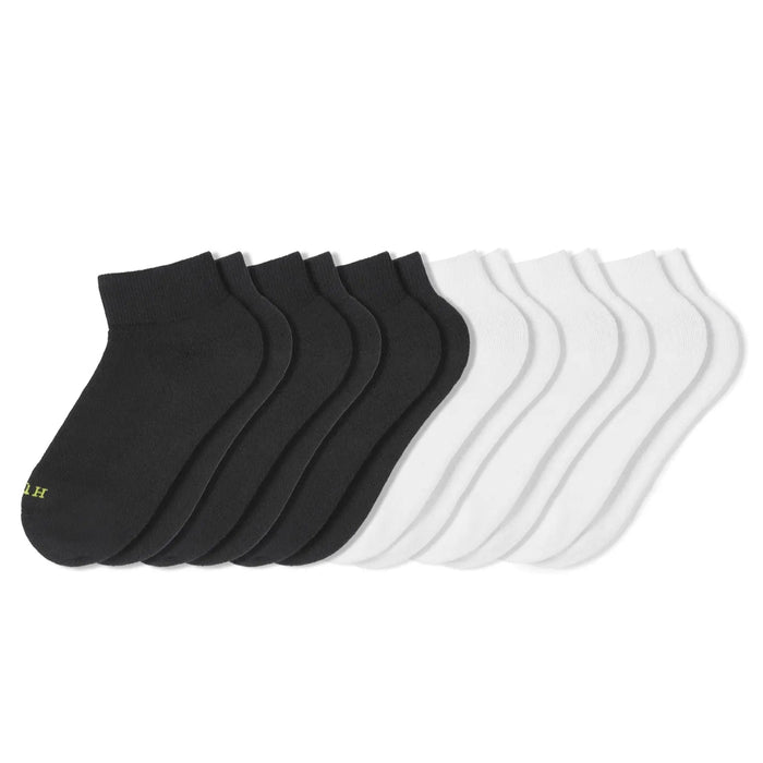 HUE Quarter Top Cushion Sport Socks 6 Pair Pack