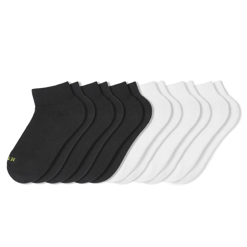 HUE Quarter Top Cushion Sport Socks 6 Pair Pack