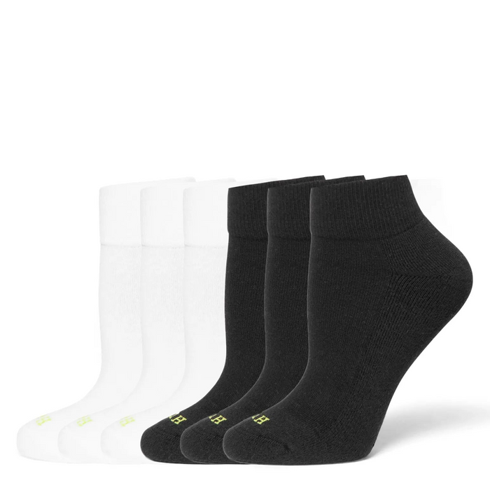 HUE Quarter Top Cushion Sport Socks 6 Pair Pack